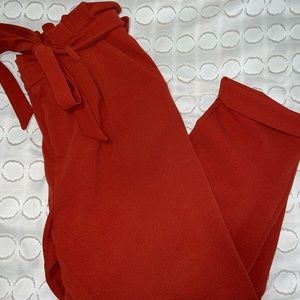 Boutique dress pants, burnt orange, slightly cropped above ankle, very stretchy